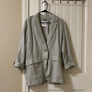 Madewell Linen Mint Gray Blazer